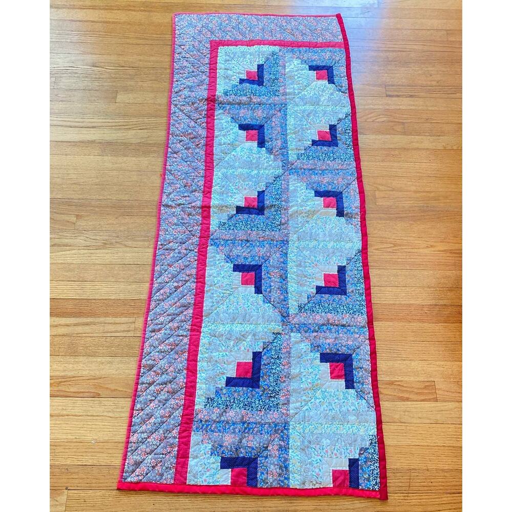 Vintage  Hand Stitched Quilt Table, Runner, Quilt, Blanket, throw